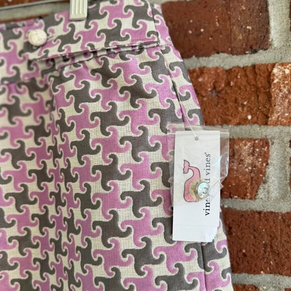 Vineyard Vines Geometric A-Line Skirt NWT | Preppy Pink/Gray Print - Picture 1 of 6